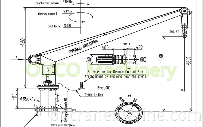 5 ton stiif boom crane GA